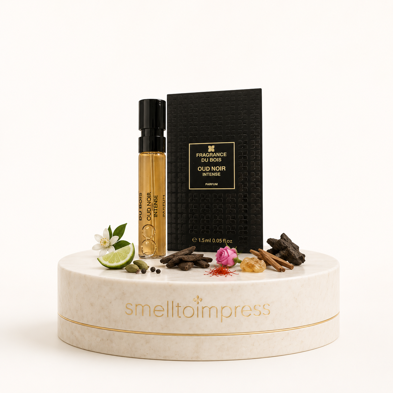 Fragrance Du Bois Oud Noir Intense officiel parfumeprøve 1,5 ml 0,05 fl. oz.