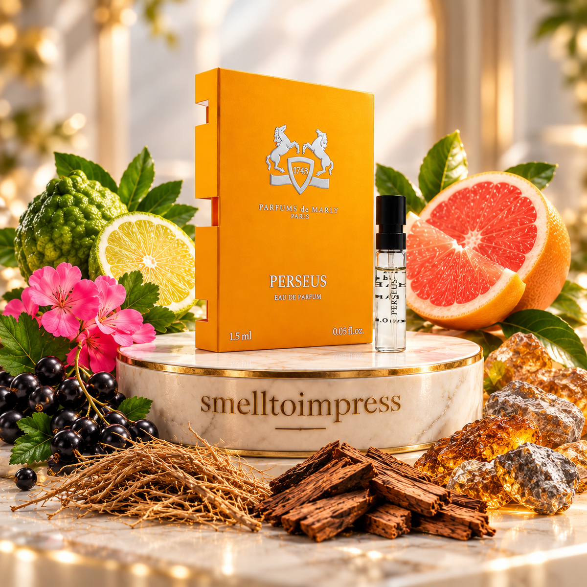 billede af Parfums de Marly Perseus 1,5 ml officiel parfumeprøve fra Smelltoimpress