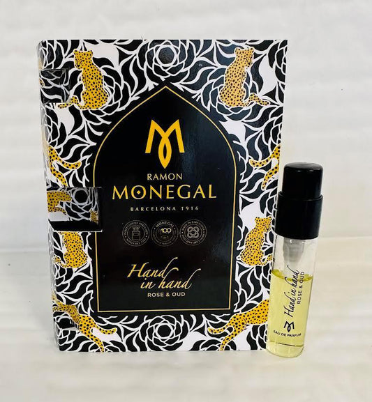 Ramon Monegal Hand in Hand Rose & Oud officiel parfumeprøve 2ml 0,06 fl.o.z. parfume tester
