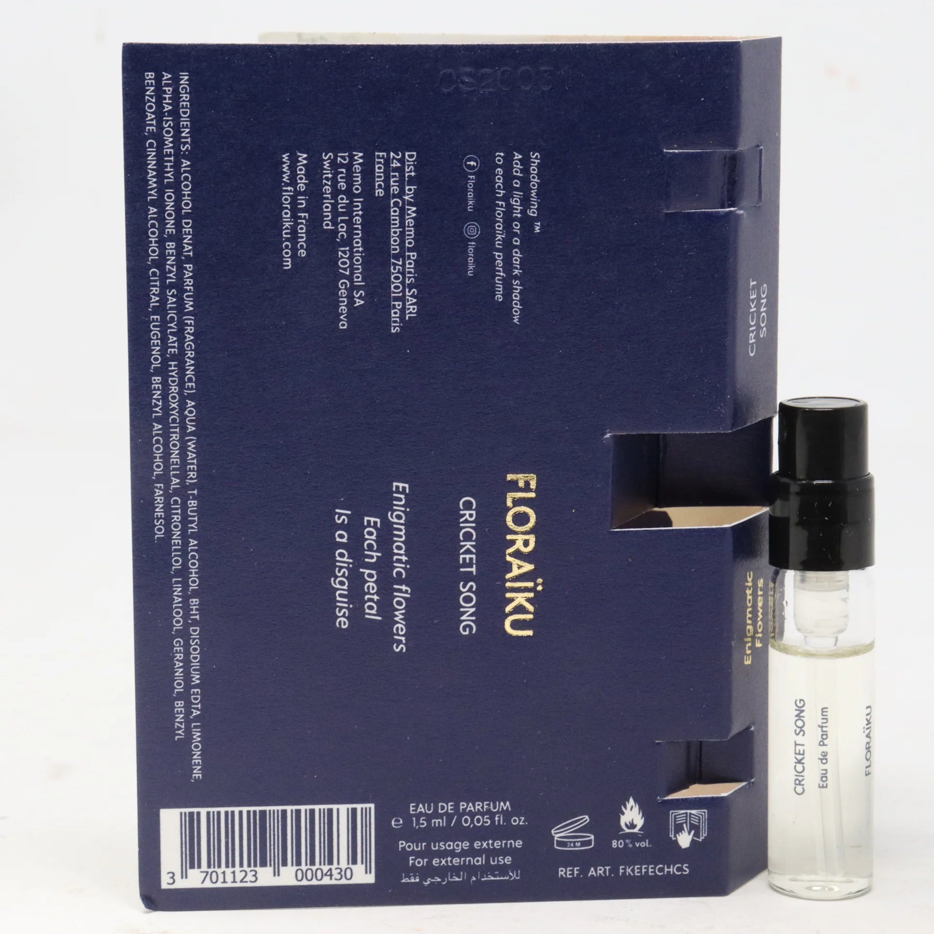 official perfume sample of Floraiku Cricket Song fragrance 1.5ml 0.05 fl. oz. official perfume sample of Floraiku Cricket Song fragrance 1.5ml 0.05 fl. oz.