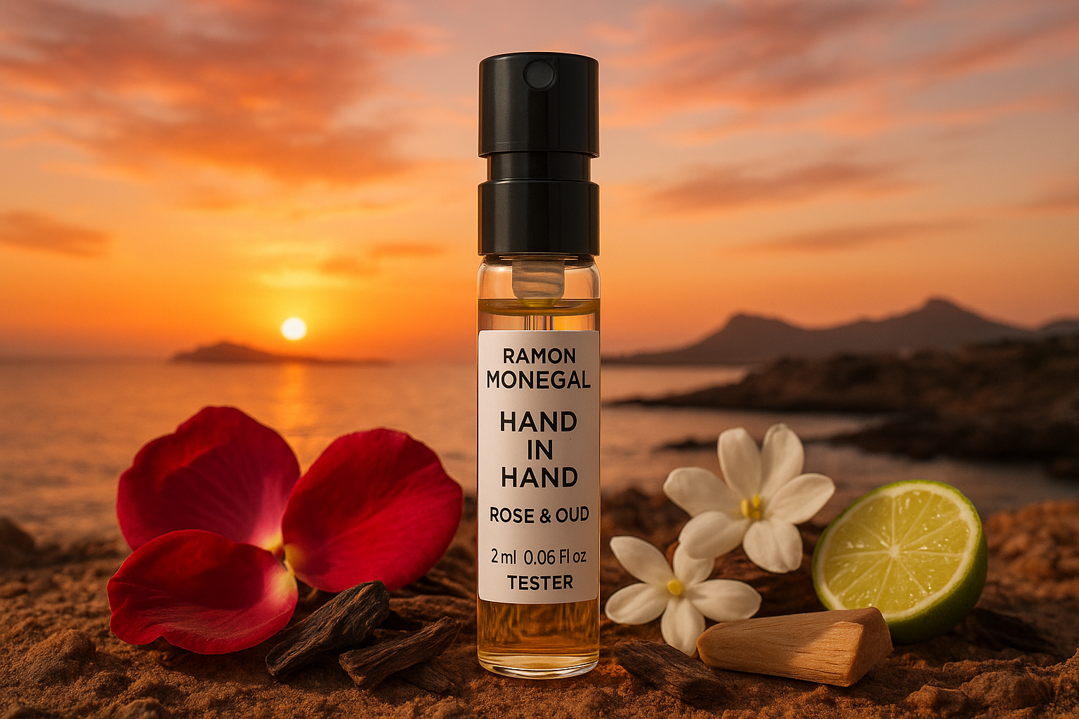 Ramon Monegal Hand in Hand Rose & Oud officiel parfumeprøve 2ml 0,06 fl.o.z. parfume tester Ramon Monegal Hand in Hand Rose & Oud officiel parfumeprøve 2ml 0,06 fl.o.z. parfume tester