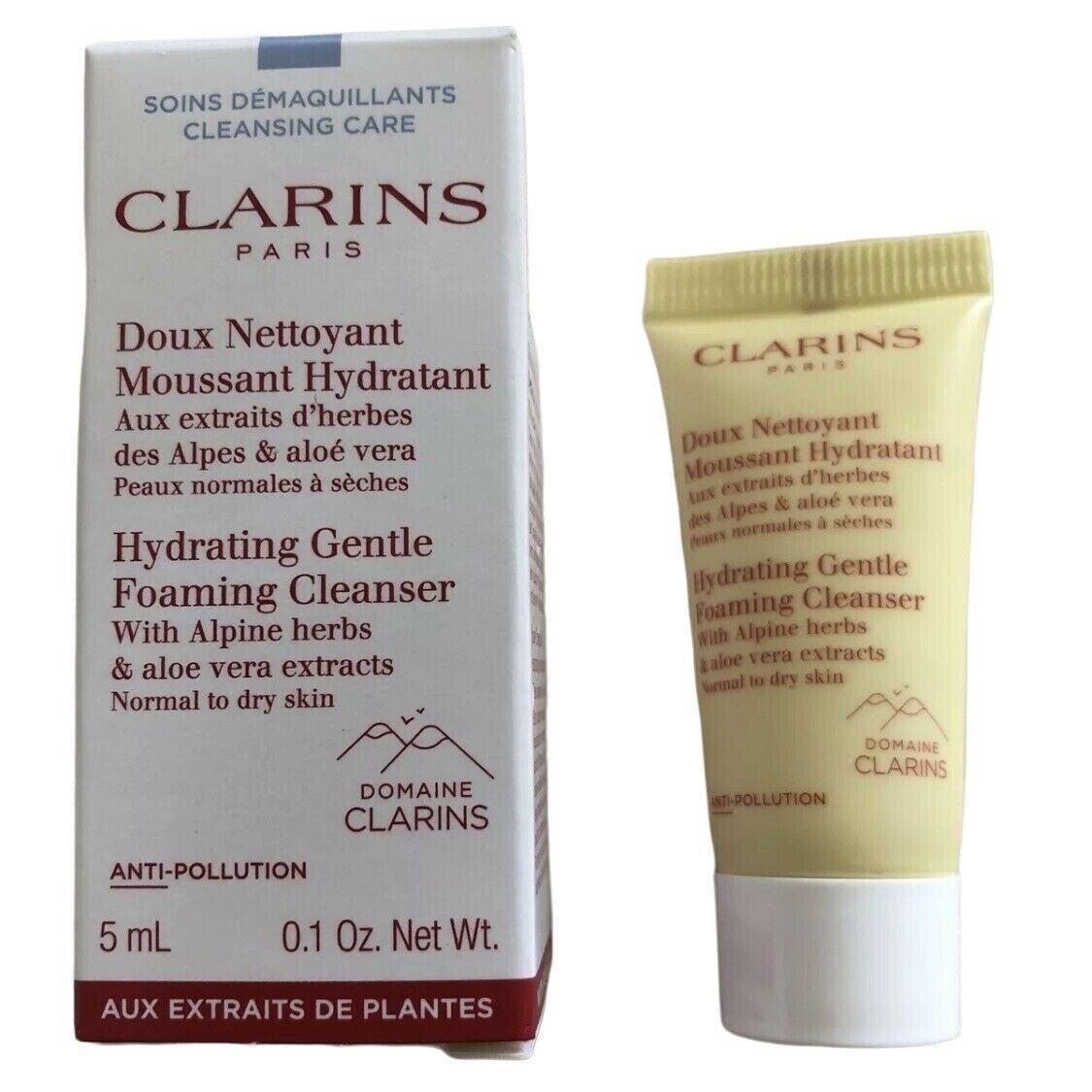 Clarins Hydrating Gentle Foaming Cleanser Mini hudplejeprøve 5ML 0,1 oz. Normal til tør hud