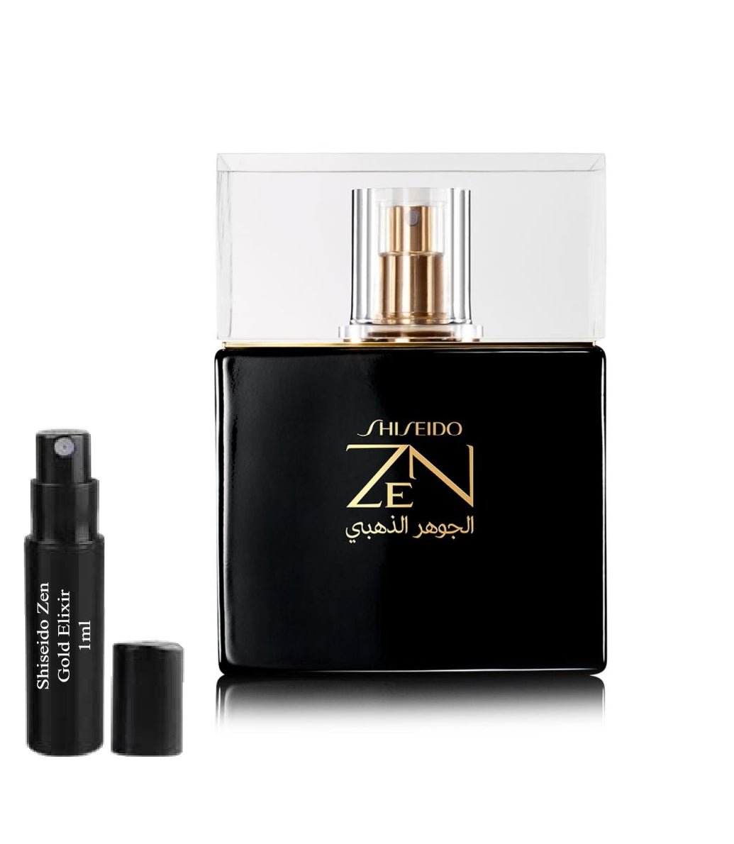 Shiseido Zen Gold Elixir 1ml 0,03 fl. o.z. parfumeprøve, Shiseido Zen Gold Elixir 1ml 0,03 fl. o.z. 液量オンス公式香水サンプル, Shiseido Zen Gold Elixir 1ml 0,03 fl. o.z. парфюмна проба, Shiseido Zen Gold Elixir 1ml 0,03 fl. o.z. échantillon de parfum, Shiseido Z