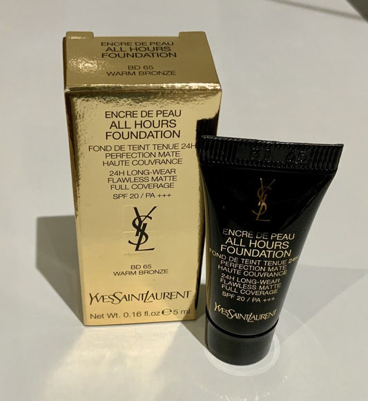 Yves Saint Laurent All Hours Foundation 5ml 0,16 fl. oz. officiel hudplejeprøve Shade B 10 Warm Porcelæn